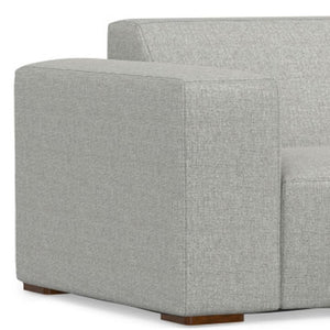 HomeRoots 88" Gray Fabric Sofa with Ottoman - Modern Comfort, Stylish Design & Durable Construction for Your Home 641051