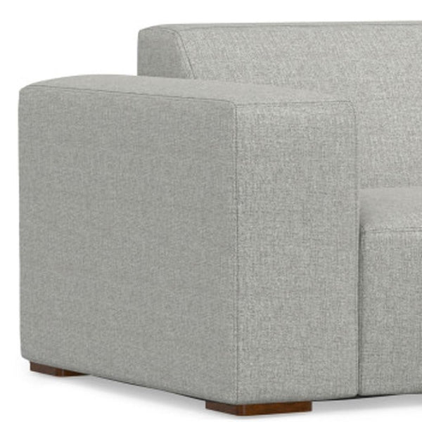HomeRoots 88" Gray Fabric Sofa with Ottoman - Modern Comfort, Stylish Design & Durable Construction for Your Home 641051