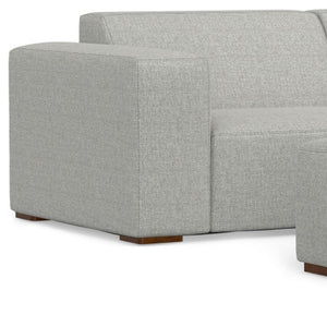 HomeRoots 88" Gray Fabric Sofa with Ottoman - Modern Comfort, Stylish Design & Durable Construction for Your Home 641051