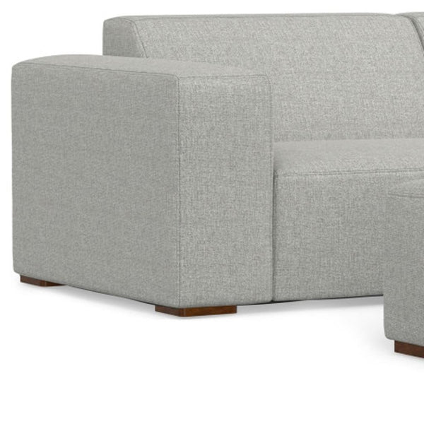 HomeRoots 88" Gray Fabric Sofa with Ottoman - Modern Comfort, Stylish Design & Durable Construction for Your Home 641051