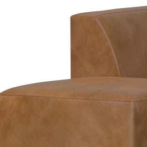 HomeRoots 116" Brown Leather Sofa with Ottoman – Luxurious Comfort, Durable Design, and Modern Style for Your Home 641053