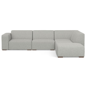 HomeRoots 116" Gray Fabric Sofa with Ottoman, Modern Design, Durable Construction, Seats 4 Comfortably, Stylish 641055