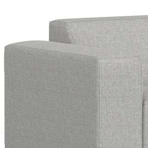 HomeRoots 116" Gray Fabric Sofa with Ottoman, Modern Design, Durable Construction, Seats 4 Comfortably, Stylish 641055