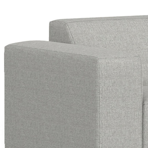 HomeRoots 116" Gray Fabric Sofa with Ottoman, Modern Design, Durable Construction, Seats 4 Comfortably, Stylish 641055