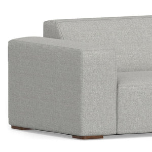 HomeRoots 116" Gray Fabric Sofa with Ottoman, Modern Design, Durable Construction, Seats 4 Comfortably, Stylish 641055