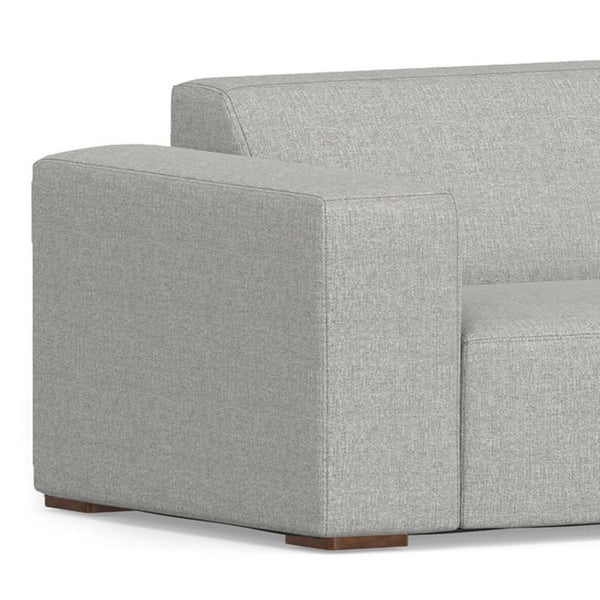 HomeRoots 116" Gray Fabric Sofa with Ottoman, Modern Design, Durable Construction, Seats 4 Comfortably, Stylish 641055