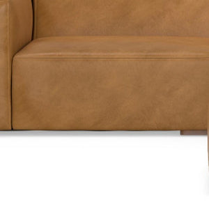 HomeRoots 122" Sienna Leather Sofa with Ottoman - Luxurious, Durable Comfort for Modern Living Spaces 641056