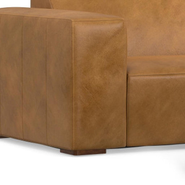 HomeRoots 88" Sienna Leather Sofa Set with Ottoman – Luxurious Comfort, Modern Design & Versatile Functionality! 641061
