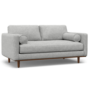 HomeRoots 72" Gray Fabric Sofa with Matching Ottoman – Stylish Mid-Century Design, Supportive Comfort & Versatile Use 641063