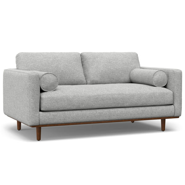 HomeRoots 72" Gray Fabric Sofa with Matching Ottoman – Stylish Mid-Century Design, Supportive Comfort & Versatile Use 641063