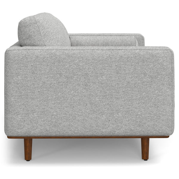 HomeRoots 72" Gray Fabric Sofa with Matching Ottoman – Stylish Mid-Century Design, Supportive Comfort & Versatile Use 641063