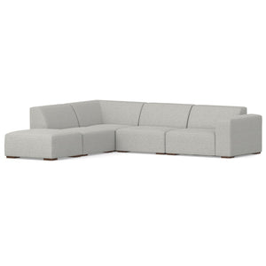 HomeRoots 116" Gray Fabric Sofa with Ottoman - Modern Tufted Design, Comfortable Seating for 4, Durable! 641066