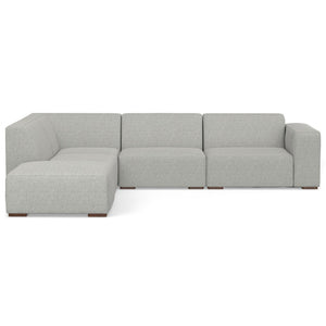HomeRoots 116" Gray Fabric Sofa with Ottoman - Modern Tufted Design, Comfortable Seating for 4, Durable! 641066
