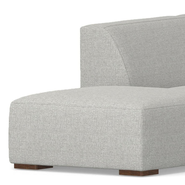 HomeRoots 116" Gray Fabric Sofa with Ottoman - Modern Tufted Design, Comfortable Seating for 4, Durable! 641066