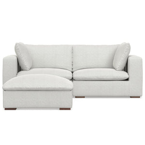 HomeRoots 88" Gray Fabric Sofa with Matching Ottoman - Elegant Design, Comfortable Seating, Modern Style 641067