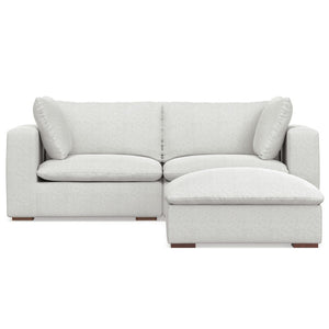 HomeRoots 88" Gray Fabric Sofa with Matching Ottoman - Elegant Design, Comfortable Seating, Modern Style 641067