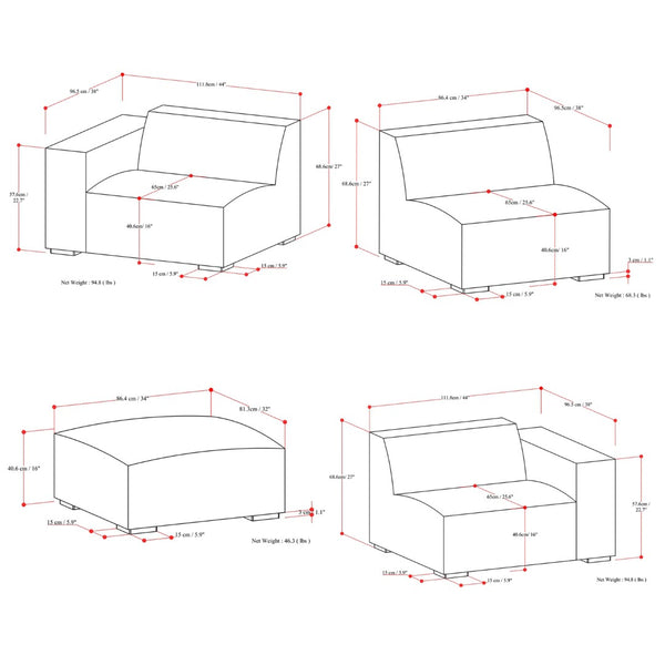 HomeRoots 122" Gray Fabric Sofa with Ottoman - Modern Design, Tufted Back, Durable Comfort for Any Space 641071