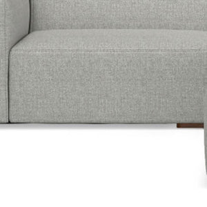 HomeRoots 122" Gray Fabric Sofa with Ottoman - Modern Design, Tufted Back, Durable Comfort for Any Space 641071