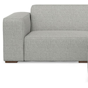 HomeRoots 122" Gray Fabric Sofa with Ottoman - Modern Design, Tufted Back, Durable Comfort for Any Space 641071