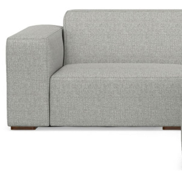 HomeRoots 122" Gray Fabric Sofa with Ottoman - Modern Design, Tufted Back, Durable Comfort for Any Space 641071