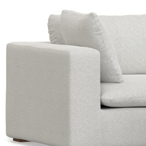 HomeRoots 125" Gray Fabric Sofa & Ottoman Set with Durable Brown Legs - Stylish Comfort for Modern Living Spaces 641075