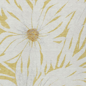 HomeRoots 5' X 8' Washable Gold & Ivory Floral Area Rug – Durable, Stain-Resistant Indoor/Outdoor Charm for Any Space 641115