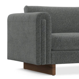 HomeRoots 84" Dark Gray Fabric Sofa - Modern Elegance with Walnut Legs, Tufted Back, and Comfort for 3 641132
