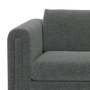 HomeRoots 84" Dark Gray Fabric Sofa - Modern Elegance with Walnut Legs, Tufted Back, and Comfort for 3 641132