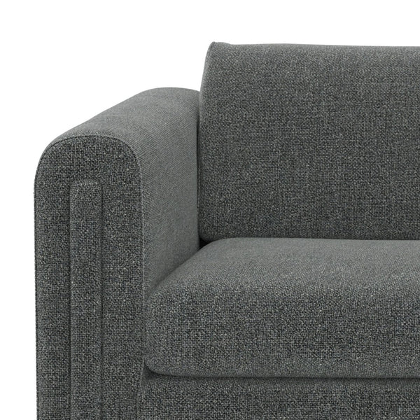 HomeRoots 84" Dark Gray Fabric Sofa - Modern Elegance with Walnut Legs, Tufted Back, and Comfort for 3 641132