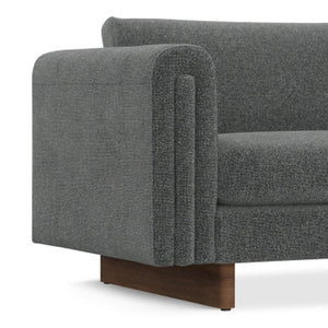HomeRoots 84" Dark Gray Fabric Sofa - Modern Elegance with Walnut Legs, Tufted Back, and Comfort for 3 641132