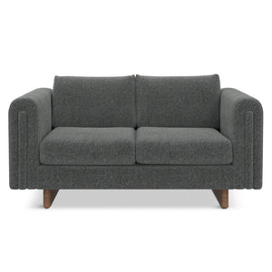 HomeRoots 61" Dark Gray Fabric Sofa with Walnut Legs - Stylish, Comfortable, and Perfect for Modern Living Rooms! 641133