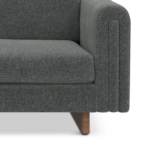 HomeRoots 61" Dark Gray Fabric Sofa with Walnut Legs - Stylish, Comfortable, and Perfect for Modern Living Rooms! 641133