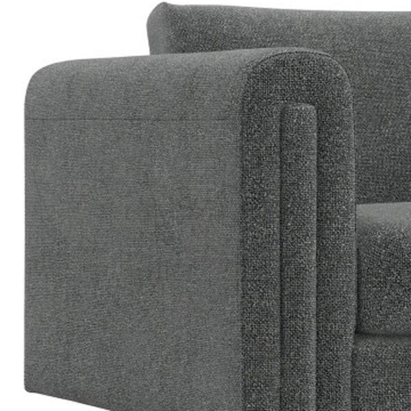HomeRoots 61" Dark Gray Fabric Sofa with Walnut Legs - Stylish, Comfortable, and Perfect for Modern Living Rooms! 641133