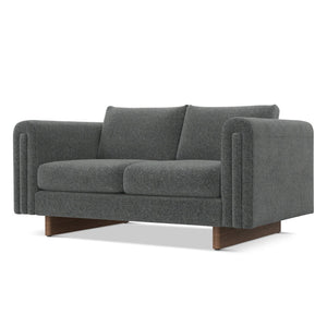 HomeRoots 61" Dark Gray Fabric Sofa with Walnut Legs - Stylish, Comfortable, and Perfect for Modern Living Rooms! 641133