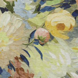 HomeRoots 9' X 12' Vibrant Artichoke Green Floral Indoor-Outdoor Rug - Washable, Durable, Pet-Friendly Design 641144