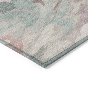 HomeRoots 5' X 8' Washable Beige Pink Ivory Floral Area Rug - Stylish, Durable Design for Indoor & Outdoor Use 641147