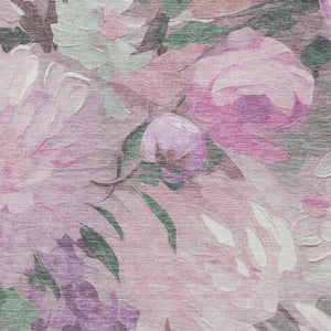 HomeRoots 5' X 8' Elegant Blush Mauve Floral Washable Area Rug for Indoor & Outdoor Use - Durable & Stylish! 641153