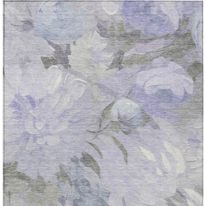 HomeRoots 5' X 8' Timeless Lavender & Ivory Floral Area Rug - Washable, Durable for Indoor & Outdoor Spaces 641159