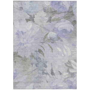 HomeRoots 5' X 8' Timeless Lavender & Ivory Floral Area Rug - Washable, Durable for Indoor & Outdoor Spaces 641159