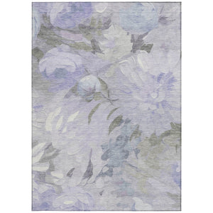 HomeRoots 5' X 8' Timeless Lavender & Ivory Floral Area Rug - Washable, Durable for Indoor & Outdoor Spaces 641159