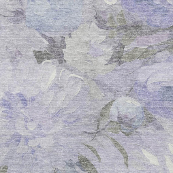HomeRoots 9' Lavender & Ivory Floral Area Rug - Washable, Indoor/Outdoor, Durable, Stylish, Low-Maintenance Design 641162