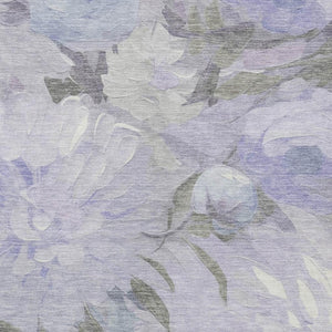 HomeRoots 10' X 14' Durable Lavender & Ivory Floral Area Rug – Indoor/Outdoor, Machine Washable, Stylish Elegance 641163