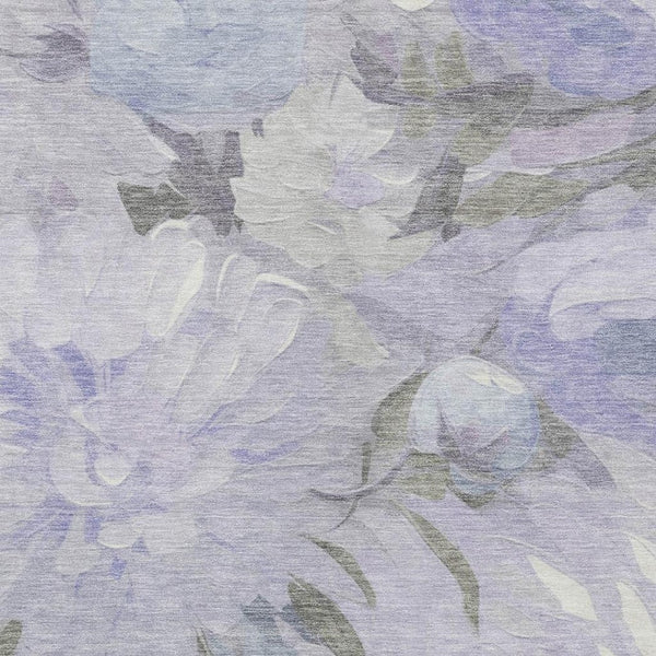 HomeRoots 10' X 14' Durable Lavender & Ivory Floral Area Rug – Indoor/Outdoor, Machine Washable, Stylish Elegance 641163