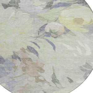 HomeRoots 8' Mint Green, Ivory & Beige Floral Indoor/Outdoor Area Rug - Durable, Washable & Stylish Design 641166