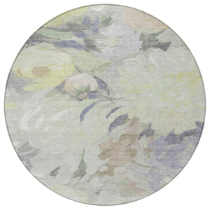 HomeRoots 8' Mint Green, Ivory & Beige Floral Indoor/Outdoor Area Rug - Durable, Washable & Stylish Design 641166