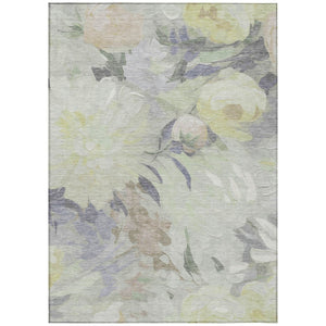 HomeRoots 8' X 10' Floral Mint Green Area Rug - Durable, Washable, Stain-Resistant for Indoor & Outdoor Use 641167