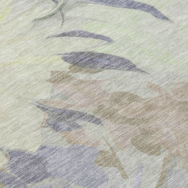 HomeRoots 8' X 10' Floral Mint Green Area Rug - Durable, Washable, Stain-Resistant for Indoor & Outdoor Use 641167