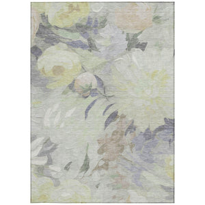 HomeRoots 9' X 12' Mint Green Floral Area Rug - Stylish, Washable, Durable Indoor/Outdoor Design for Any Space 641168