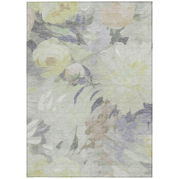 HomeRoots 9' X 12' Mint Green Floral Area Rug - Stylish, Washable, Durable Indoor/Outdoor Design for Any Space 641168