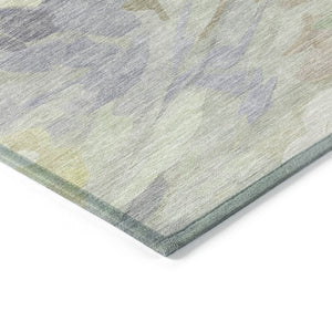HomeRoots 10' Mint Green Floral Washable Area Rug - Indoor/Outdoor Durable, Stain-Resistant, Easy Care Design 641169